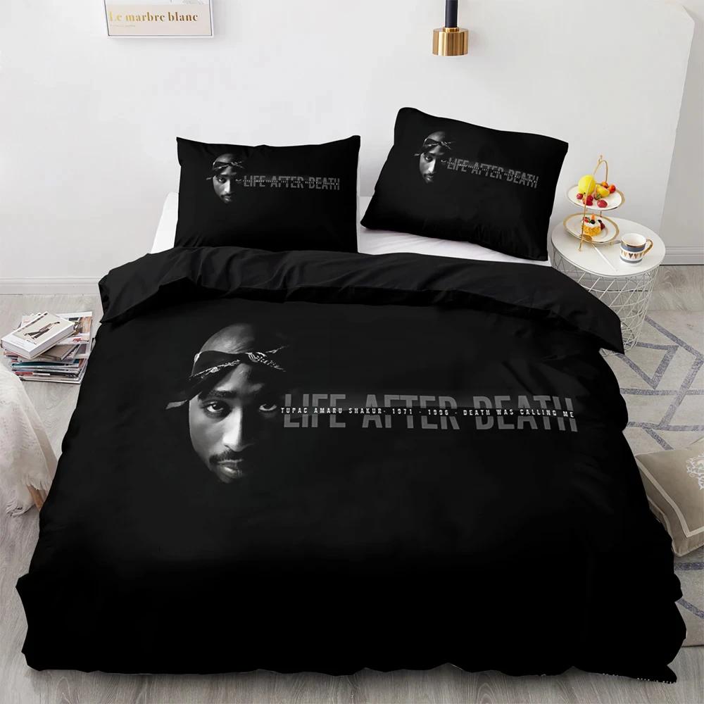 3D Printed Bedding Set For Boys Single Double Queen King Size Duvet Cover Set Tupac Amaru Shakur 2Pac Duvet Cover Bed Set Quilt