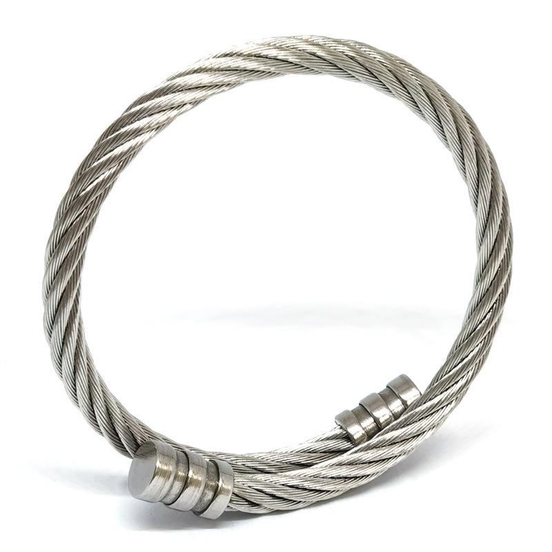 Men's European & American Style Stainless Steel Bracelet: Silver, Gold, Rose, Black Punk Braided with Square & Round Heads