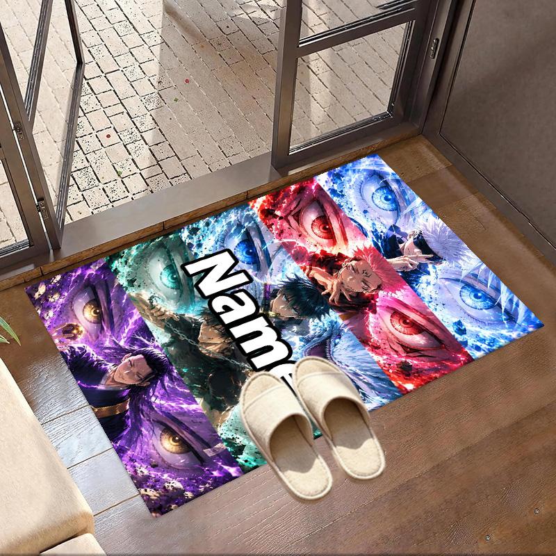 Custom Name Personalized Jujutsu Kaisen Print Carpet, Versatile Home Decor Rug, for Playroom, Apartment, Balcony, Entryway, Hallway Gift