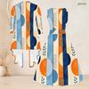 Women Plus Size Two Piece Set Plaid Printed 3 4 Sleeve Draped Cardigan Sleeveless Tie Waist Flared Dress