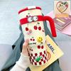 German Canim Kalse [Cartoon Drinking Cup] Good-looking Large Capacity Vacuum Cup Women's Double Drink Straw Cup