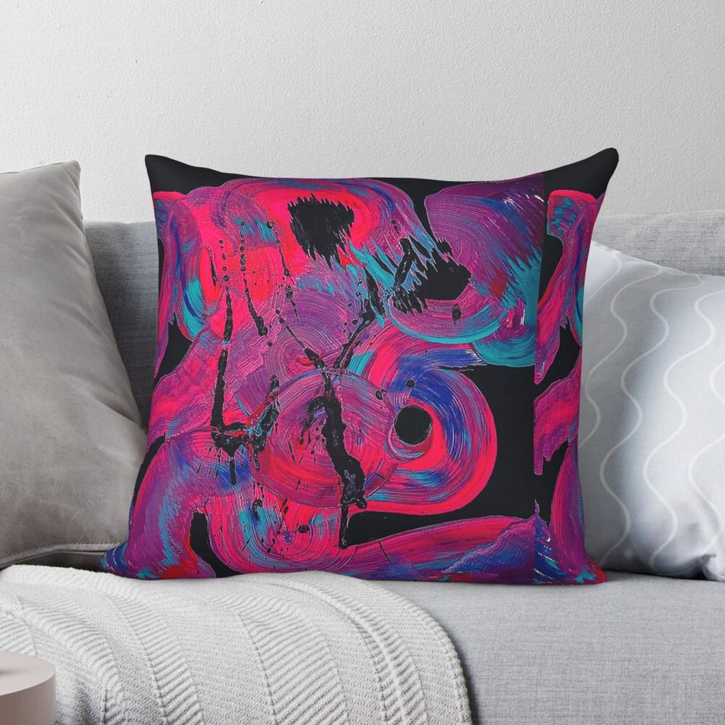 Pink Blue Neon Rush Square Pillowcase Polyester Linen Velvet Creative Zip Decorative Throw Pillow Case Sofa Seater Cushion Cover