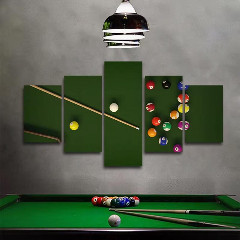 Pictură Decorativă Modernă pentru Sală de Biliard Snooker, Set de 5 Piese, Poster pe Pânză pentru Club, Decor pentru Cameră de Snooker, Sufragerie, Murală Cuadros 40X60 40X80 40X100CM