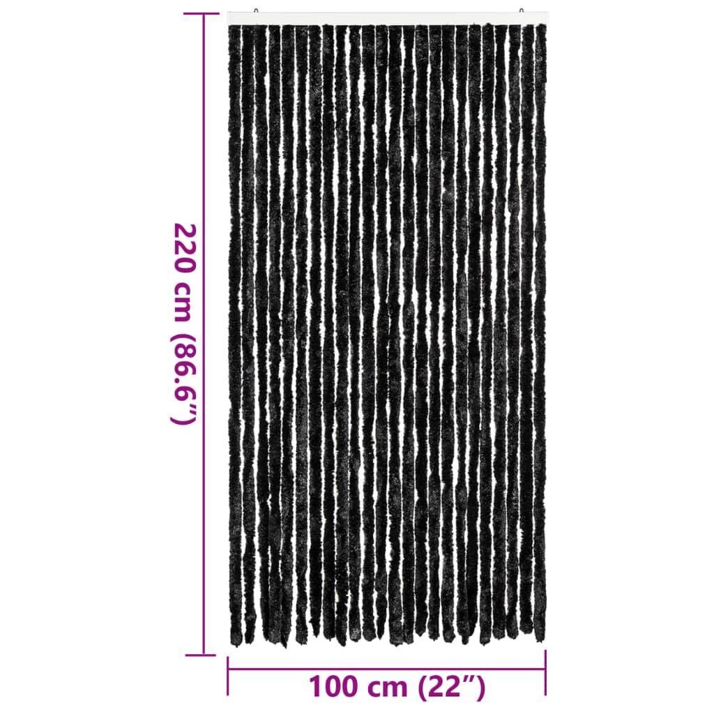 Insect Protection Curtain Anthracite 100 x 220 cm Chenille