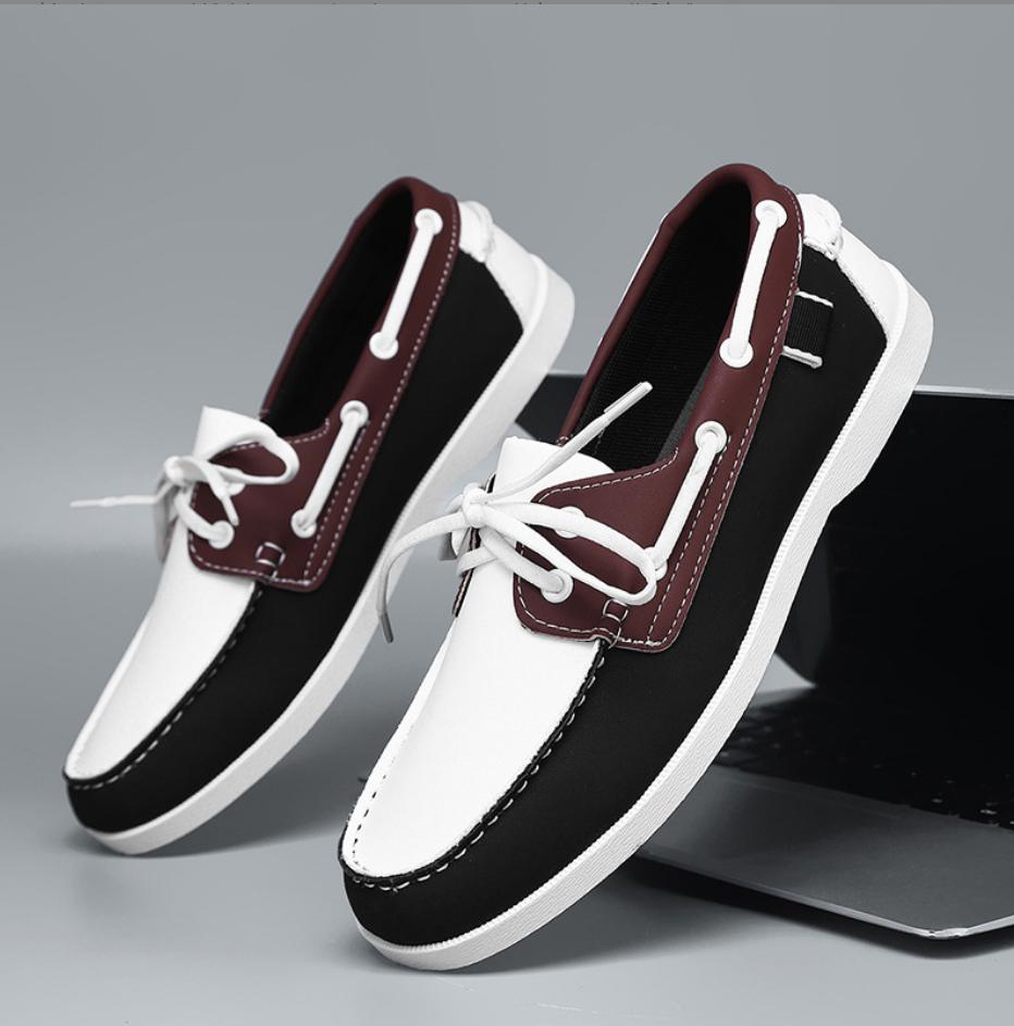 Fashion New Leather Dress Boat Shoes for Man Stylish Business Male Loafers Brand Slip on Casual Flats Moccasins Breathable Formal Shoes