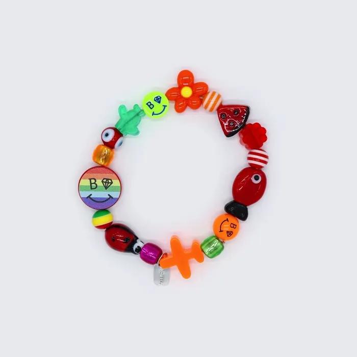 Kitsch Pop Buntes Motiv Armband Einzigartiger Kitsch Farb-Motiv-Mix Mode Armband