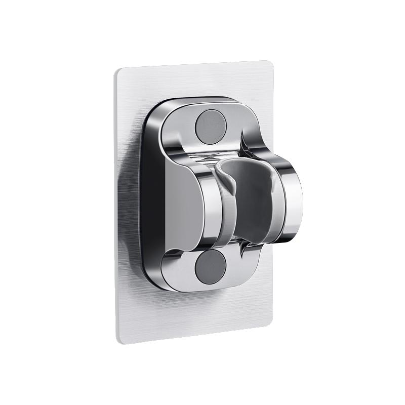 Suction Cup Shower Rack Wall Mount Adjustable Shower Head No Punch Black Bracket Bathroom Accessories