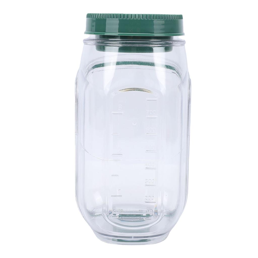 Salad Jar 1000ml Side Open Vertical Layering Salad Container with Sauce Compartment Reusable Leakproof Microwave Safe