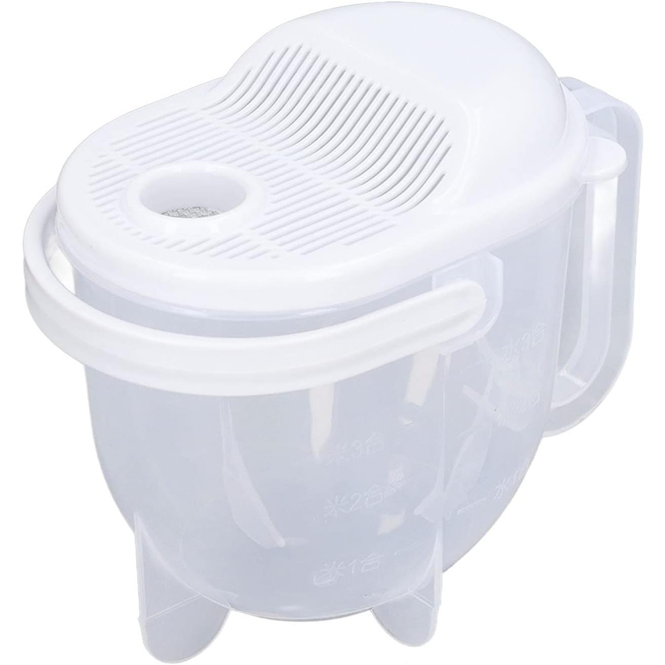 

Мойка для риса на 14 унций, пластиковая миска для мытья риса с весами, инструмент для очистки овощей и фруктов, сито, кухонный дуршлаг с ручкой белый