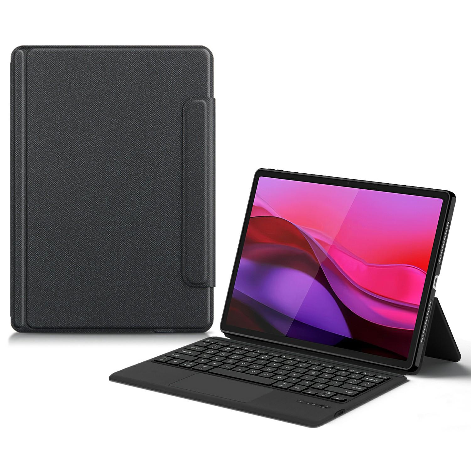 

For Lenovo Yoga Pad Pro Leather Case+Touchpad Bluetooth-Compatible Keyboard with Backlit A