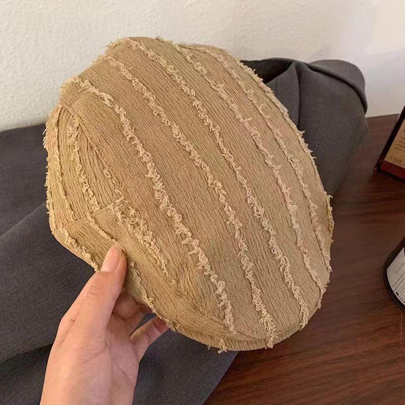 

Trendy Unisex Uniform Color Fabric Beret Cap For Female Japanese Style Painter s Hat All Matched Autumn Retro Hat Female G Practical Use One Size хаки