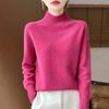 Women's Pure Wool Half-High Collar Loose Knit Sweater - Thickened Autumn/Winter Base Layer Pullover