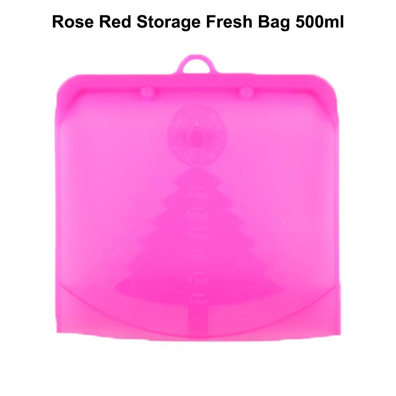 

Силиконовый пакет для хранения продуктов Многоразовый стоячий пакет на молнии Герметичные контейнеры Пакет для свежести Пакет для хранения продуктов Пленка для свежести Пакет с зиплоком 165mm розы красного