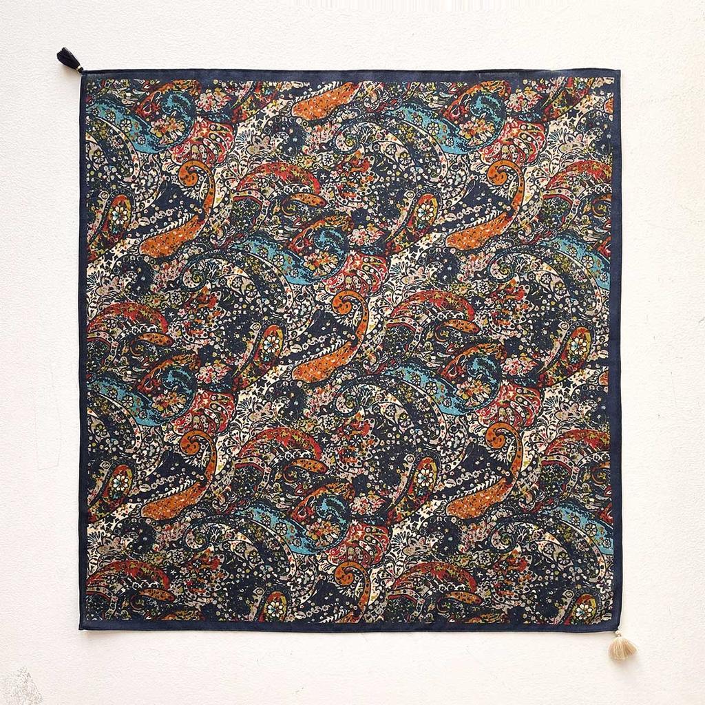 1116 Spring and Summer New Versatile Retro Paisley Cashew Flower Pendant Medium Square Towel Women's Neck Multi-functional Decoration