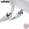 Wostu Animal Charm Copper Koala Fox Bear Beads Cow Panda Rabbit Pendant Fit Original Bracelet Diy Jewelry For Women