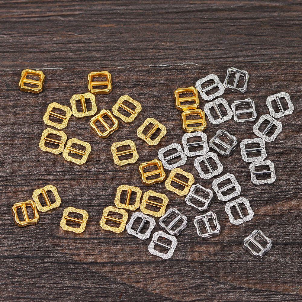 Ultrakleine Gürtelknöpfe mit 4 Farbmustern, DIY-Puppenschnallen, Puppentaschen-Zubehör, dreigleitende Schnalle