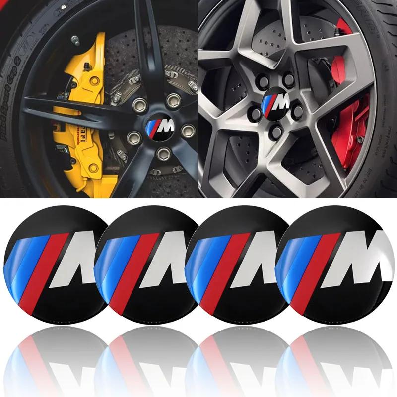 4Pc 56mm Car Wheel Stickers Center Hub Cap Car Emblem Badge Decal For BMW M8 M7 M6 M5 M4 M3 M2 M1 F30 F10 F15 E30 E46 E90 E60