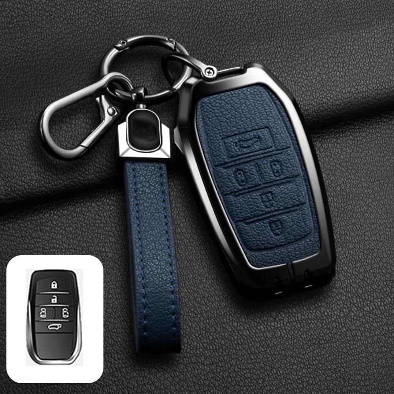 Zinc Alloy Leather Car Key Case For Toyota Chr Hilux Fortuner Land Cruiser 200 Camry Corolla Crown Rav4 Highland Key Case