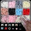 12Grids/Box Mixed Resin Bowknot Nail Art Decorations 3D Charms Kawaii Colorful Bow  Diy Manicure Tools Parts