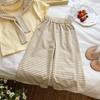 Korean Style Baby Girl Striped Shawl & Wide Leg Pants Set - Breathable, Skin-Friendly, Fashionable
