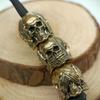 Dreiseitiger Totenkopf Messing Messerperlen EDC Outdoor DIY Paracord Gewebtes Lanyard Schlüsselanhänger Anhänger Schmuckzubehör
