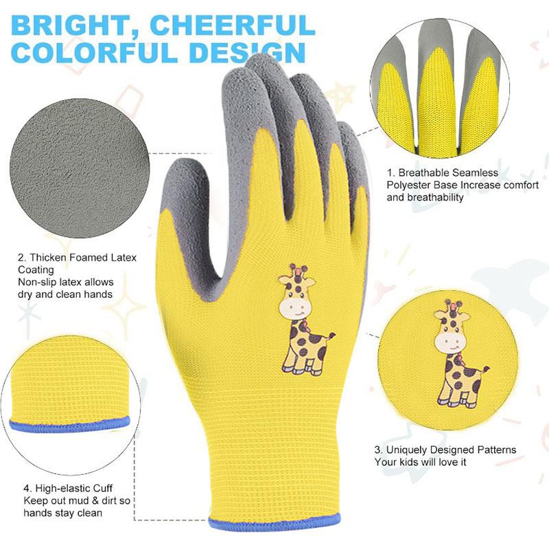 DIY Kinder Sicherheitsschutzhandschuhe Langlebig Wasserdicht Arbeit Garten Rutschfest,Kinder Latexhandschuhe,Durchstichfest,Küche