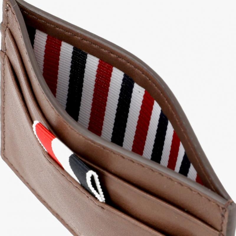 Thom Browne Soft Calf Leather Three Stripe Card Wallet Maw020l L0117