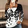 Tops for Women  Simple Print Long Sleeve Fake Two‑Piece Top Fall Casual Slim Pullover Women's Long Sleeve Top
