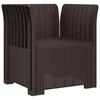 1 Seater Armchair Rattan Look PP Brown