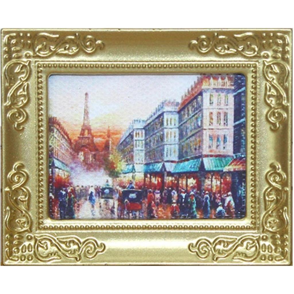 Pictură în miniatură 1/12 Accesorii pentru decorarea casei de păpuși, ramă foto în miniatură antică Poză clasică de perete de mână Decorare perete pentru casă de păpuși Pictură artistică