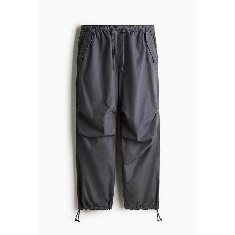 

HM Men s Casual Pants Autumn Fashion Loose Design Elastic Waist Sports Straight Parachute Pants 1242269 Dark gray 170/80