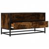 TV Stand in Smoked Oak 80 x 34.5 x 40 cm Engineered Wood and Metal