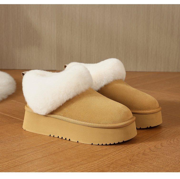 Small Muffin Thick-soled Velvet Snow Boots Winter Internet Celebrity Super Fire Hair Short Boots