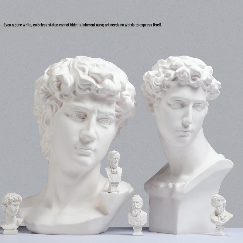 David Head Bust: Plaster Sculpture for Art Students & Teaching Aids