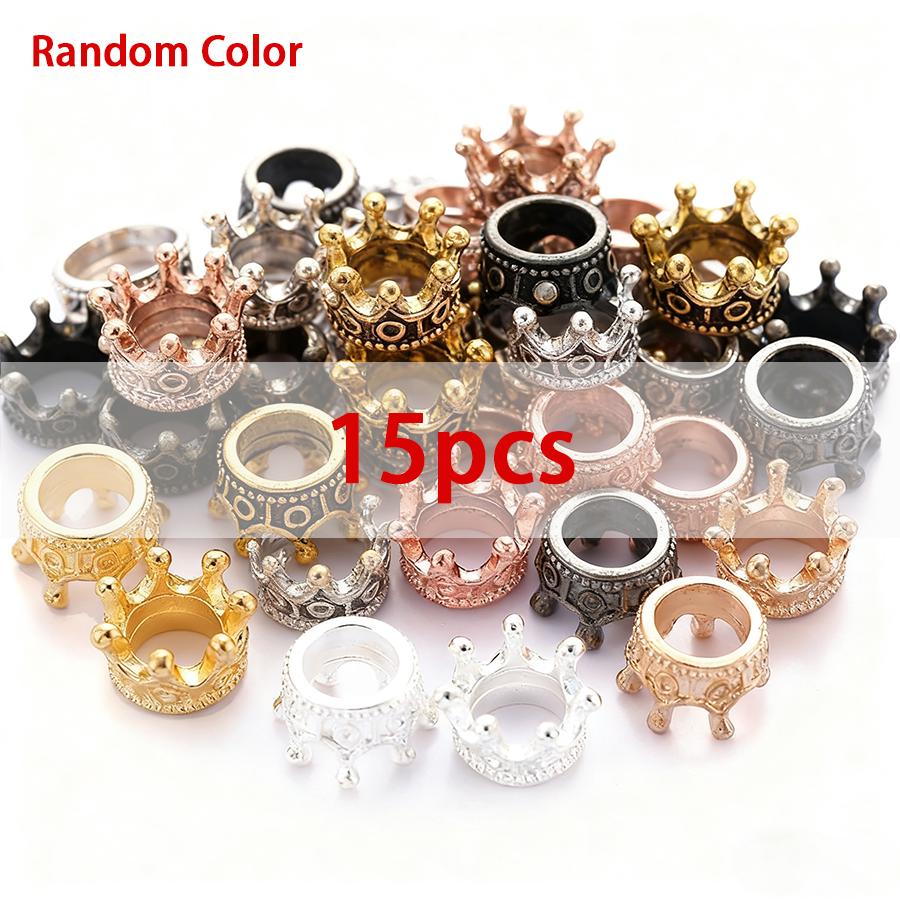 15/30pcs Metal Crown Accessories Bead Material Necklace Bracelet Pendant Handicraft DIY Tool Personalized Decorating Gift XJM