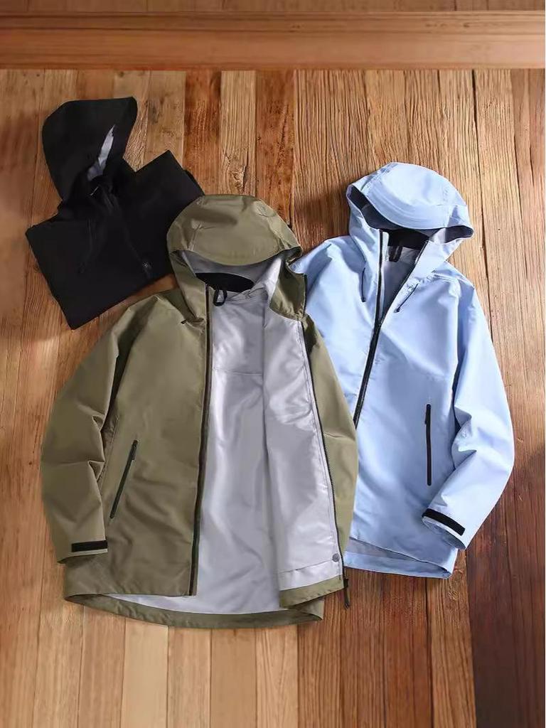 Bird's Plus Size Waterproof & Windproof Hooded Autumn Jacket