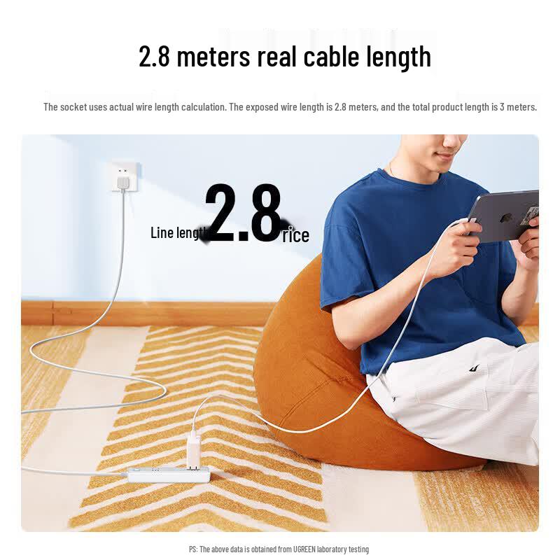 Ugreen 4-Outlet Power Strip with Master Control 0.5m