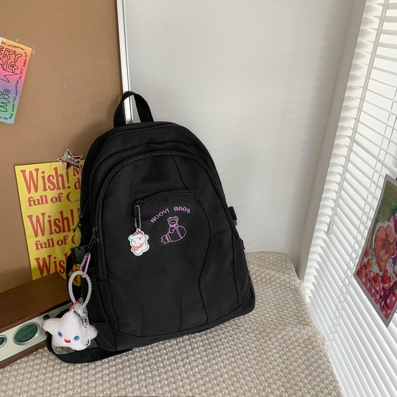 

High-value schoolbag female junior high school student contrasting color backpack versatile girl small fresh backpack чорний