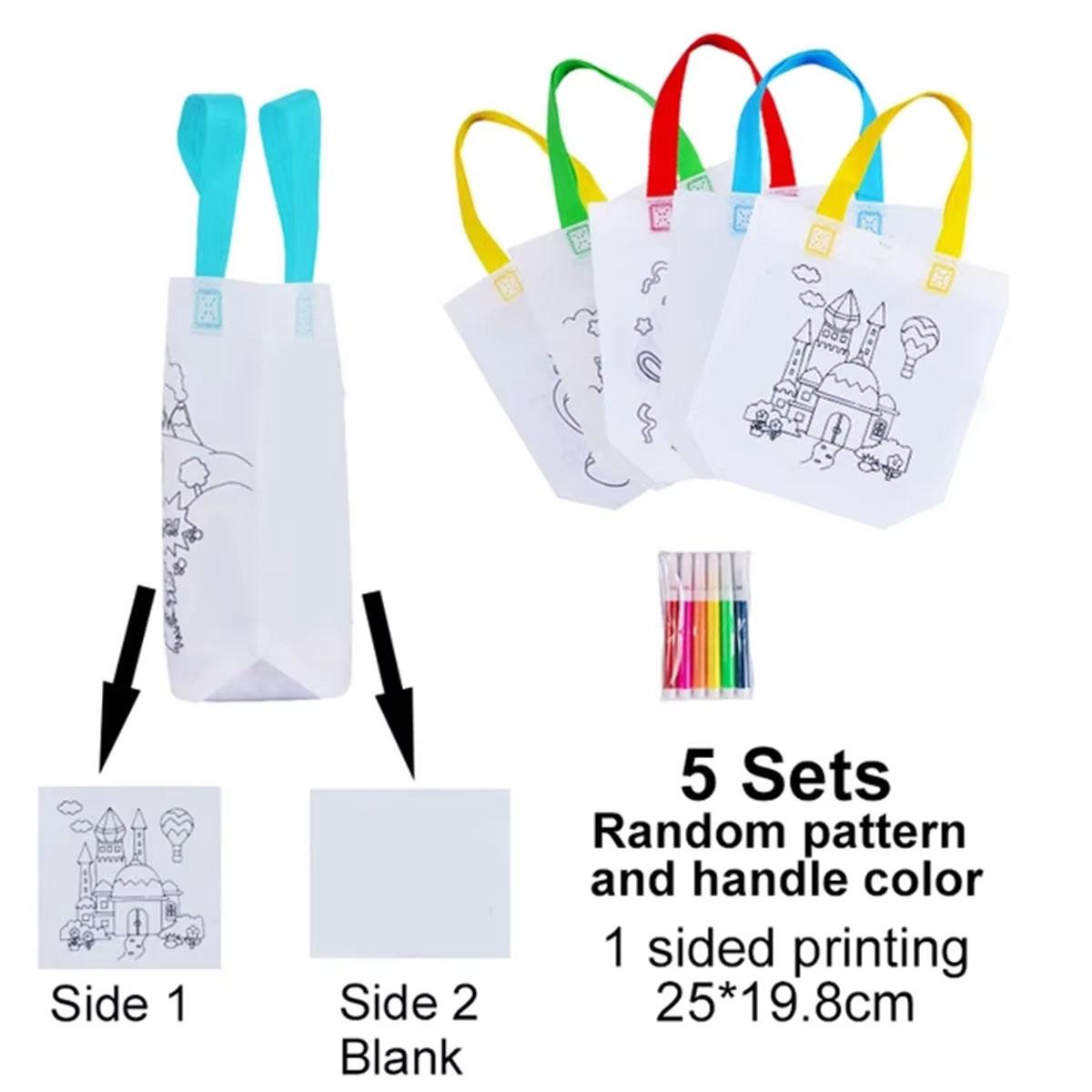 

Сумки-графіті своїми руками з розмальовками, неткані подарункові сумки для дітей, мистецтво, ремесла, розмальовування, іграшки для малювання для хлопчика, дівчинки Other