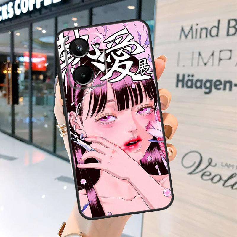 Cartoon Girl Aesthetic Case For Realme 15 Pro 12 11 13 14 Pro Plus GT6 GT7 C55 C51 C53 C25 C63 C61 C65 C67 C71 C75