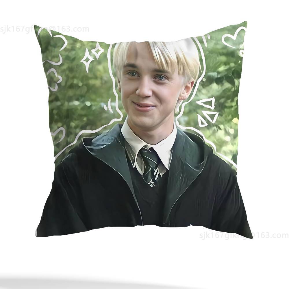 Actor D-Draco M-Malfoy Pillow Case Square Double-Sided Printing Short Plush Sofa Cushion Cover Bedroom Bedside Pillow