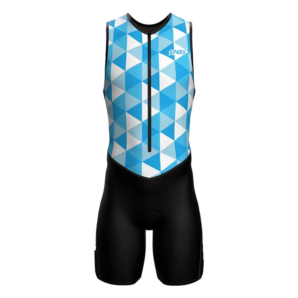 Sparx Summer Men's Triathlon Race Suit Sleeveless Cycling/Running Jumpsuit Pro Team Quick Dry Speedsuit Sport Tri Suit