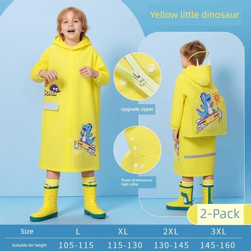 Dingqing Children's Raincoat for Boys and Girls, Thickened, Full-Body Waterproof, Suitable for Kindergarten and Primary School Students, with Hood