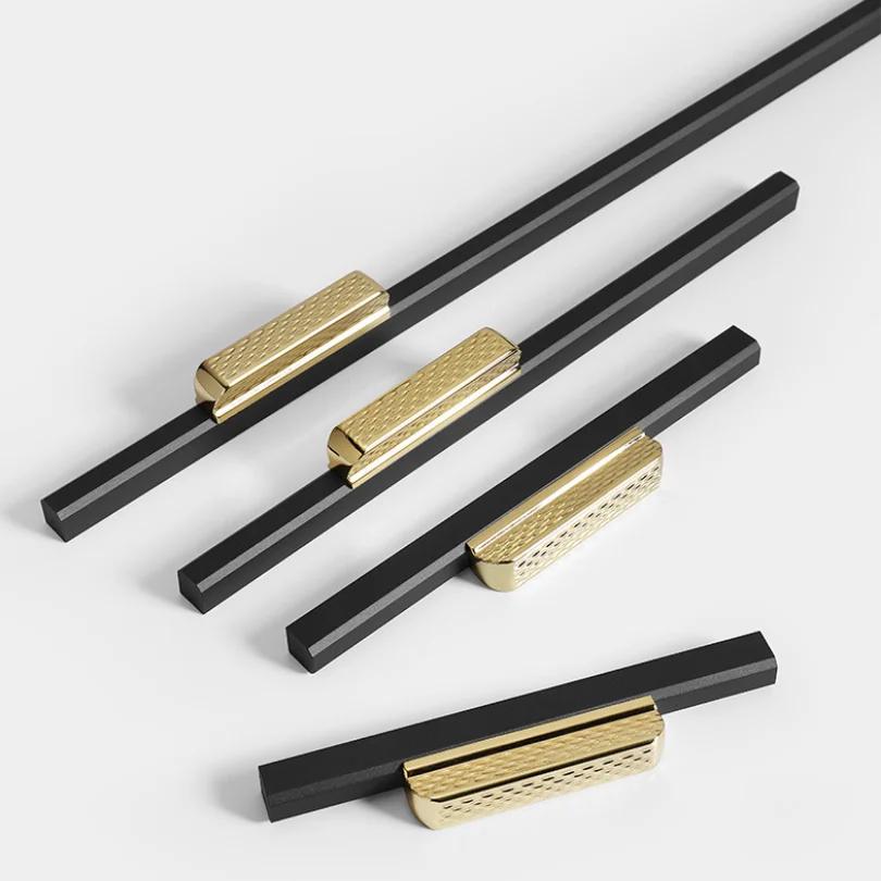 Schwarz und Gold Kreativ Nordisch Kleiderschrank Türgriff Schublade Schrank Weinschrank Möbelbeschläge Türgriff