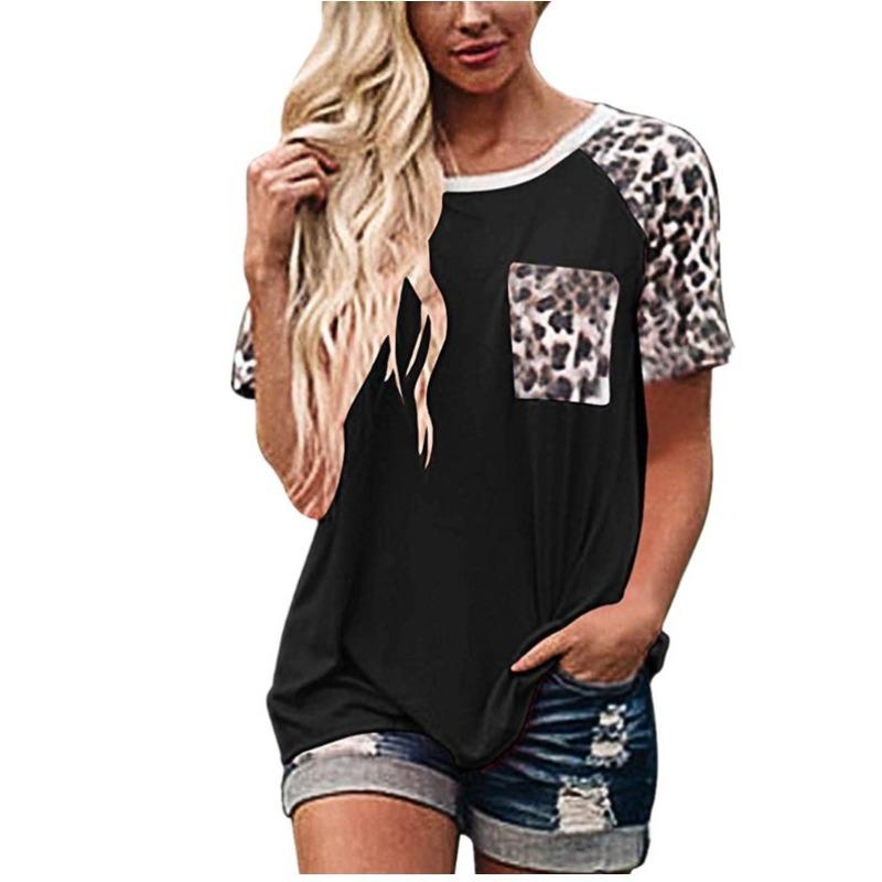 JPNTKY Women's Fashion Casual Short Sleeve O-Neck Blouses & Shirts