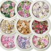 Almofadas de Polpa de Madeira Aurora Floral Folha Ultra-finas à Prova d'Água para Nail Art