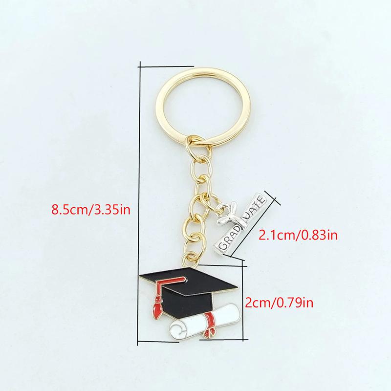 10Pcs 2025 Graduation Gown Cap Keychain Ring Student Women Jewelry Personalized Accessories  Pendant Memorial Gifts