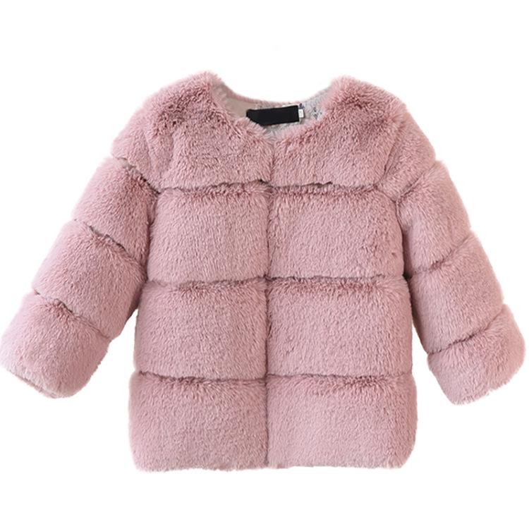 Baby Girls Faux Fur Coat Winter Children Girls Long Sleeve Christmas Jacket Warm Kids Girls Snow Coat Girls Outerwear Clothing