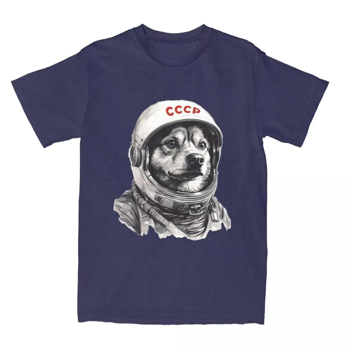 New 2026 Summer CCCP Rusia Laika Space Urss Astronauta Dog Print T-shirt Short Sleeve Streetwear Men s Women s T-shirt Men s Top 4XL