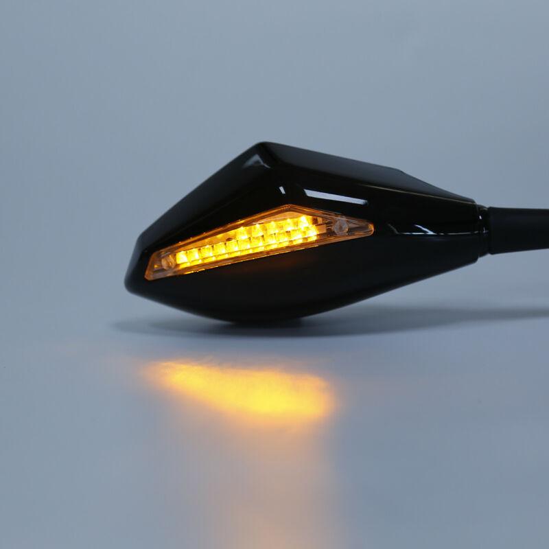 Motorcycle LED Turn Signal View Mirrors For Kawasaki ZX-6R ZX636 ZX6RR ZX10R Yamaha R1 R6 SUZUKI GSXR 600 1000